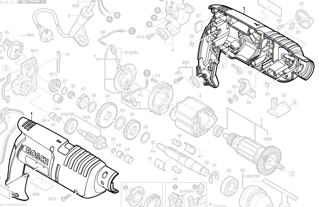 coque perceuse à percussion GSB 18-2 /  GSB 18-2 RE / GSB 1800-2 RE